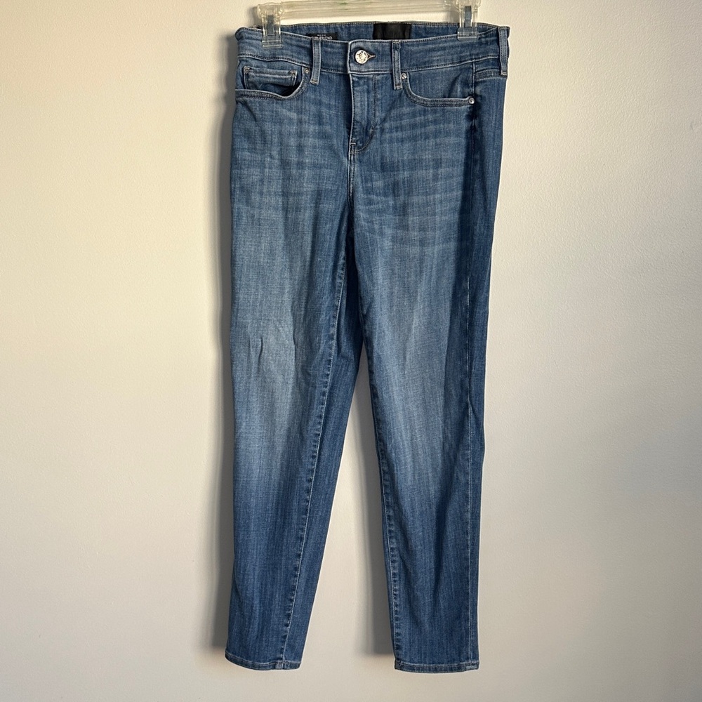 White House Black Market Blue Mid Rise Girlfriend Skinny Jean